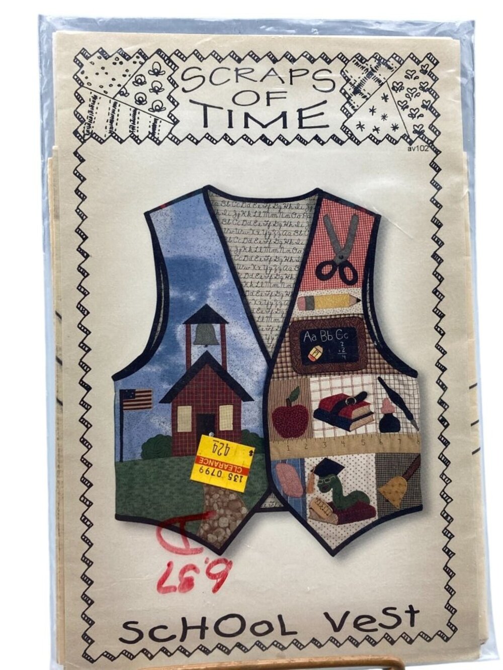 UNCUT Vintage Quilt Sewing Patterns, School Vest av102 by Scraps of Time, 1994